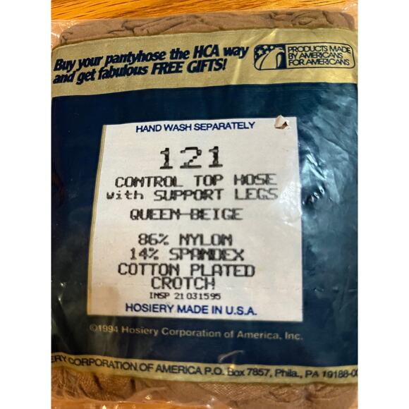 Vintage Silkies Control Top Pantyhose with Support Legs Queen Beige New in Pack - Picture 2 of 2